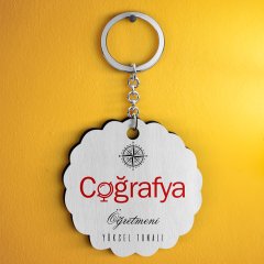 Kişiye Özel Coğrafya Öğretmeni Tasarımlı Anahtarlık - 1