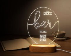 BK Gift Restoran & Cafe & Barlara Özel Led Lamba QR Kod Menü, Işıklı QR Menü, QR Kodlu Masa Dekoru, Işıklı Pleksi Biblo-6