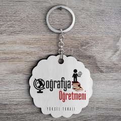 Kişiye Özel Coğrafya Öğretmeni Tasarımlı Anahtarlık - 2