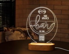 BK Gift Restoran & Cafe & Barlara Özel Led Lamba QR Kod Menü, Işıklı QR Menü, QR Kodlu Masa Dekoru, Işıklı Pleksi Biblo-7