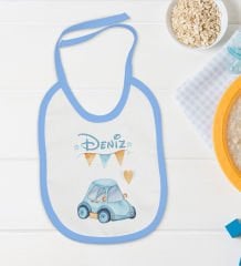 BK Kids Kişiye Özel İsimli 5 Parça Mavi Bebek Body Zıbın Yastık Hediye Seti, Yeni Doğan Bebek Giyim Hediyesi-5