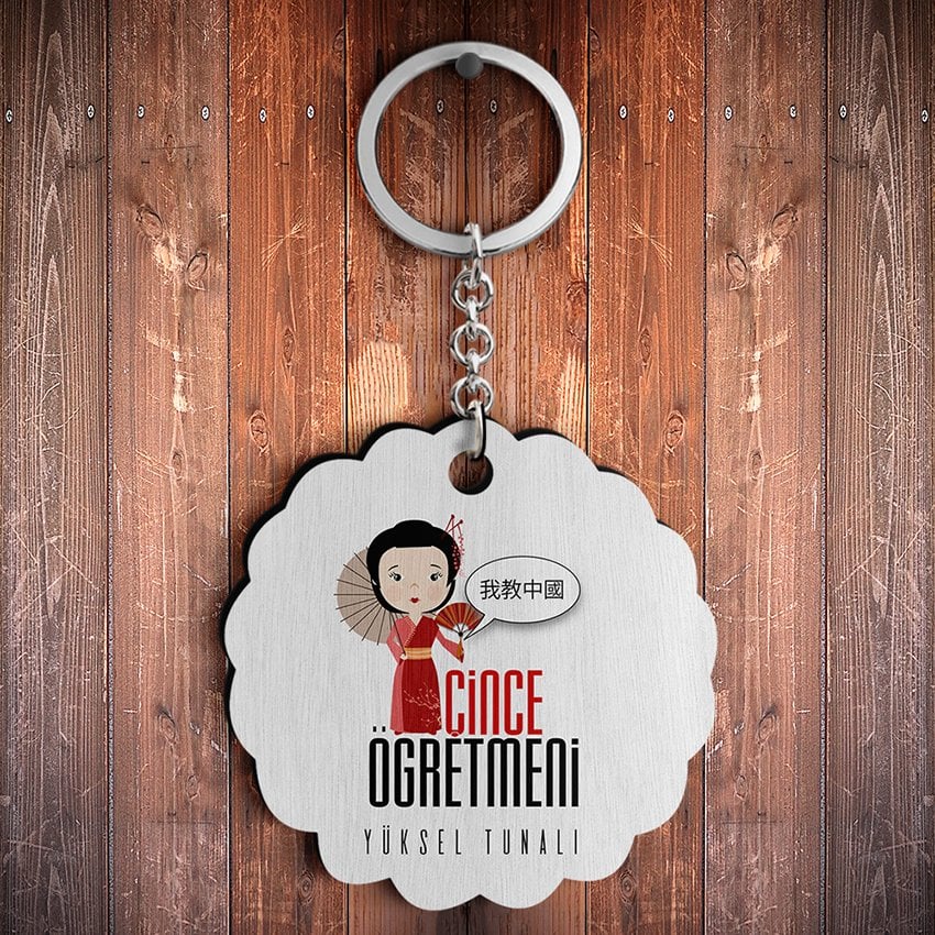 Kişiye Özel Çince Öğretmeni Tasarımlı Anahtarlık - 1