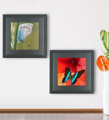 BK Gift 2’li Kelebek Tasarımlı Ahşap Çerçeveli Taş Duvar Dekoru-17