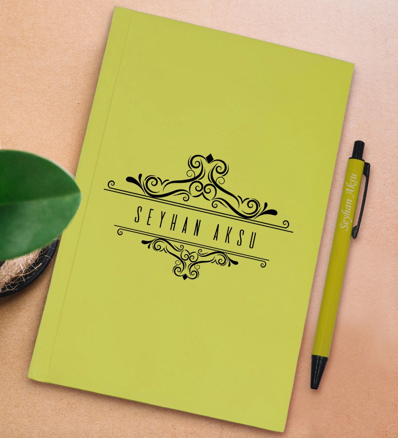 BK Gift Kişiye Özel İsimli Sarı Sert Kapaklı Defter ve Tükenmez Kalem Seti, Arkadaşa Hediye, Yeni İş Hediyesi, Doğum Günü Hediyesi-18