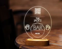 BK Gift Restoran & Cafe & Barlara Özel Led Lamba QR Kod Menü, Işıklı QR Menü, QR Kodlu Masa Dekoru, Işıklı Pleksi Biblo-9