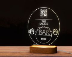 BK Gift Restoran & Cafe & Barlara Özel Led Lamba QR Kod Menü, Işıklı QR Menü, QR Kodlu Masa Dekoru, Işıklı Pleksi Biblo-9