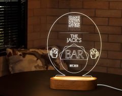 BK Gift Restoran & Cafe & Barlara Özel Led Lamba QR Kod Menü, Işıklı QR Menü, QR Kodlu Masa Dekoru, Işıklı Pleksi Biblo-9