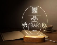 BK Gift Restoran & Cafe & Barlara Özel Led Lamba QR Kod Menü, Işıklı QR Menü, QR Kodlu Masa Dekoru, Işıklı Pleksi Biblo-9