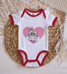 BK Kids Kişiye Özel İsimli Kırmızı Bebek Body Zıbın-43