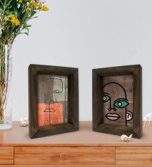 Bk Gift Dekoratif 2'li Doğal Masif Ahşap Çerçeve 15x20cm-50