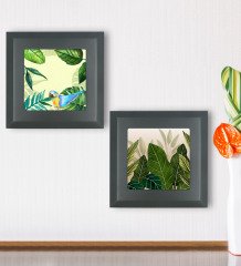 BK Gift 2’li Yapraklar Tasarımlı Ahşap Çerçeveli Taş Duvar Dekoru-19