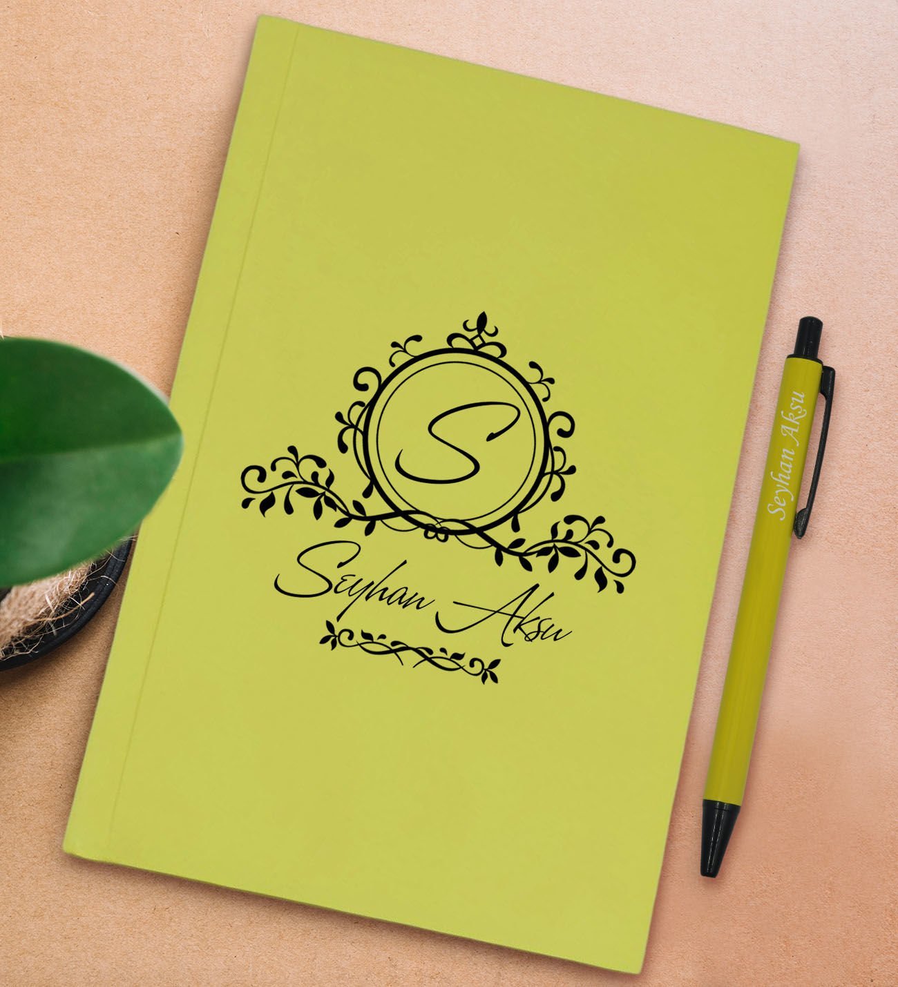 BK Gift Kişiye Özel İsimli Sarı Sert Kapaklı Defter ve Tükenmez Kalem Seti, Arkadaşa Hediye, Yeni İş Hediyesi, Doğum Günü Hediyesi-20