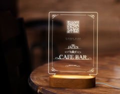 BK Gift Restoran & Cafe & Barlara Özel Led Lamba QR Kod Menü, Işıklı QR Menü, QR Kodlu Masa Dekoru, Işıklı Pleksi Biblo-11