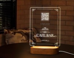 BK Gift Restoran & Cafe & Barlara Özel Led Lamba QR Kod Menü, Işıklı QR Menü, QR Kodlu Masa Dekoru, Işıklı Pleksi Biblo-11