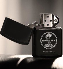 Kişiye Özel Shelby Benzinli Siyah Metal Çakmak