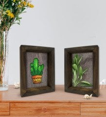 Bk Gift Dekoratif 2'li Doğal Masif Ahşap Çerçeve 15x20cm-51