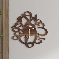 BK Gift Kişiye Özel İsimli Dekoratif 45cm Ahşap Duvar Saati-10 , Ev hediyesi , Arkadaşa Hediye , Sevgiliye Hediye
