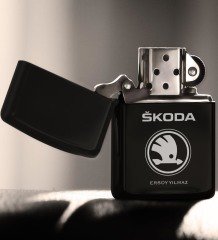 Kişiye Özel Skoda Benzinli Siyah Metal Çakmak - 1