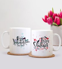 Kişiye Özel İkili Evin Süslüsü ve Yakışıklısı Beyaz Kupa Bardak - 4