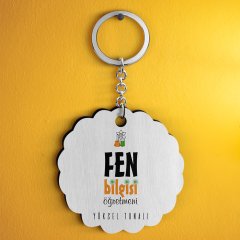 Kişiye Özel Fen Bilgisi Öğretmeni Tasarımlı Anahtarlık - 1
