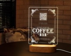 storan & Cafe & Barlara Özel Led Lamba QR Kod Menü, Işıklı QR Menü, QR Kodlu Masa Dekoru, Işıklı Pleksi Biblo-14