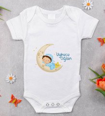 BK Kids Uykucu Oğlan Tasarımlı Bebek Body Zıbın - Model 1