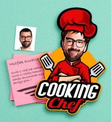 Kişiye Özel Bay Chef Karikatürlü Ahşap Magnet-11