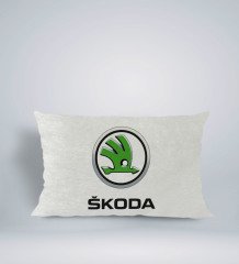 BK Gift Skoda Tasarımlı Dikdörtgen Araç Koltuk Yastığı-1