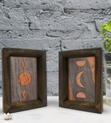 Bk Gift Dekoratif 2'li Doğal Masif Ahşap Çerçeve 15x20cm-55