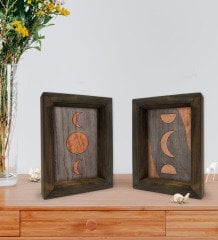 Bk Gift Dekoratif 2'li Doğal Masif Ahşap Çerçeve 15x20cm-55