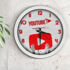 Kişiye Özel Youtuber Ahşap Duvar Saati - 3
