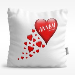 Kişiye Özel Annem Tasarımlı Beyaz Saten Yastık - 1