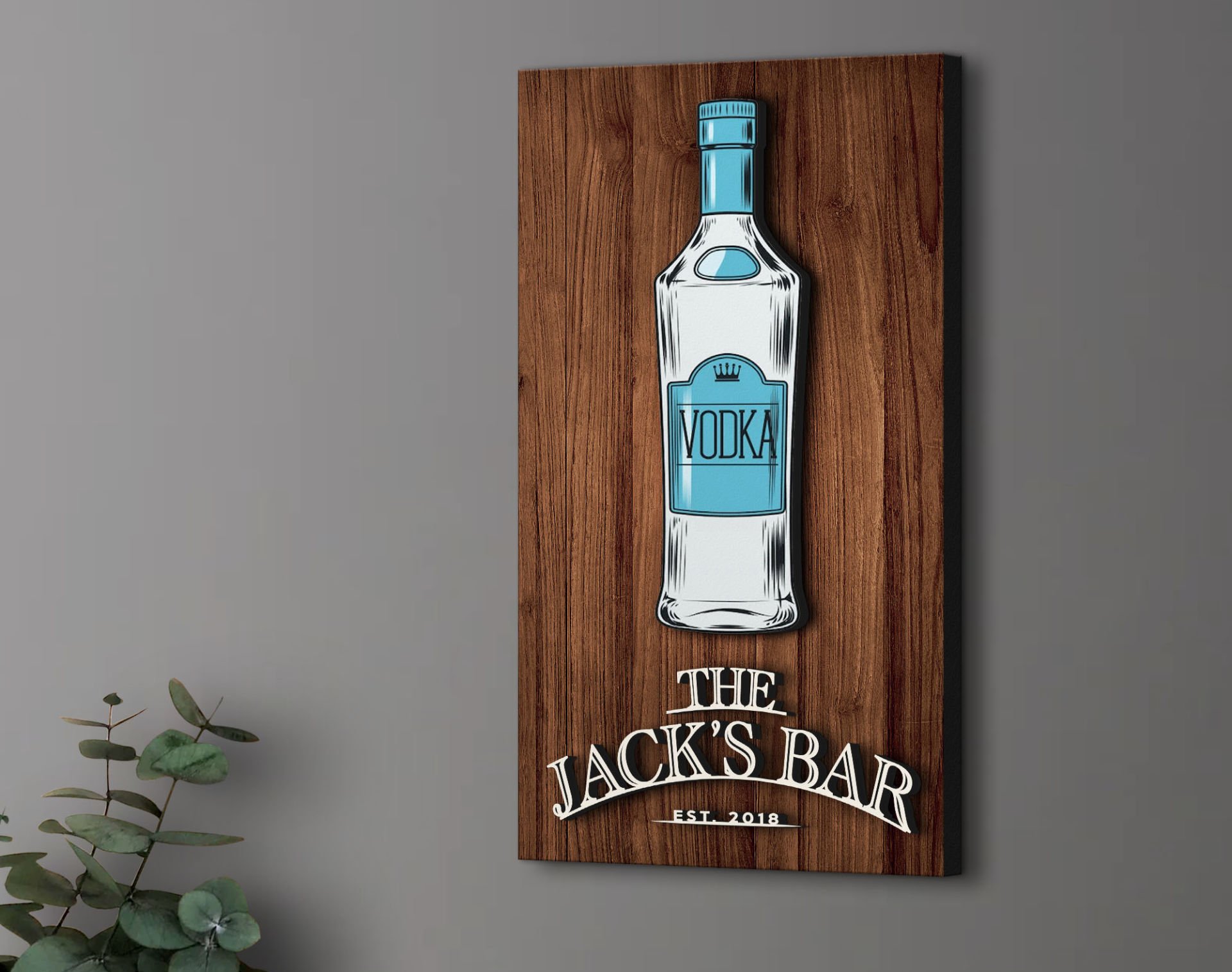 BK Gift Kişiye Özel Kabartma Tasarımlı Ahşap Bar Tabelası, Home Bar Tabela, Rustik Ev Dekorasyonu, Duvar Dekoru-5