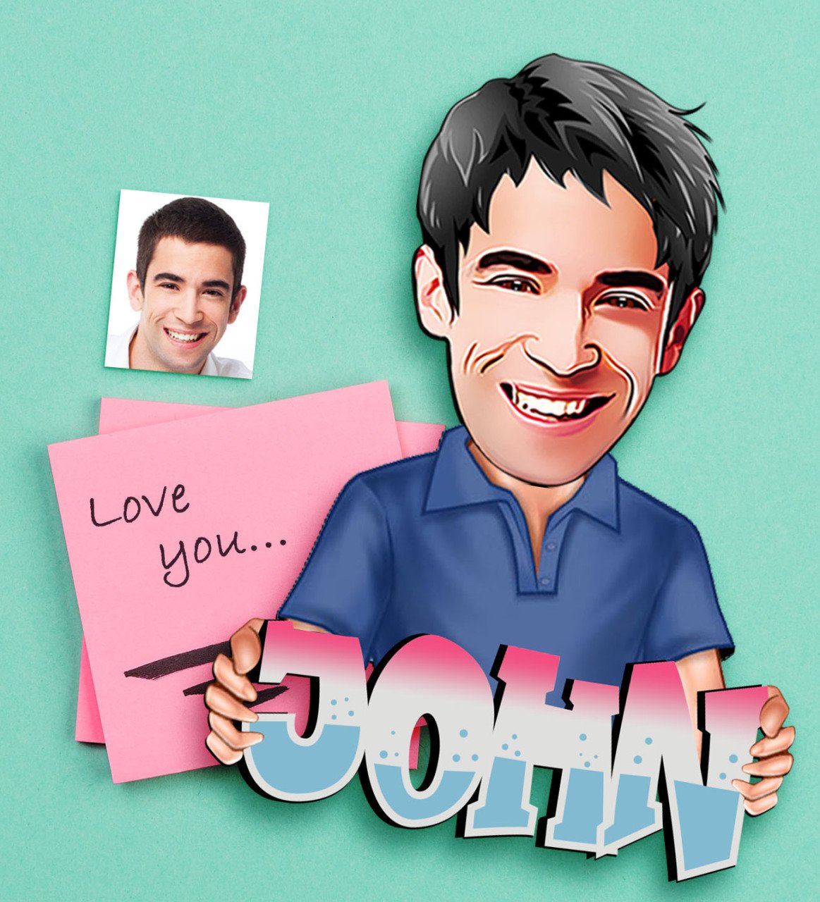 Kişiye Özel İsimli Bay Karikatürlü Ahşap Magnet-1