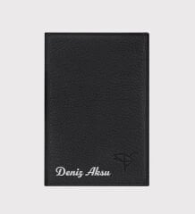 BK Gift Kişiye Özel İsimli Garbalia Hakiki Deri Kartlık ve Pasaport Kılıfı | Unisex Çok Bölmeli Seyahat Cüzdanı