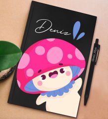 BK Gift Kişiye Özel İsimli Siyah Sert Kapaklı Defter ve Tükenmez Kalem Seti, Arkadaşa Hediye, Yeni İş Hediyesi, Doğum Günü Hediyesi-8