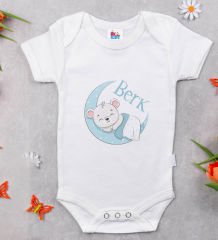 BK Kids Kişiye Özel İsimli 5 Parça Beyaz Bebek Body Zıbın ve Battaniye Hediye Seti, Yeni Doğan Bebek Giyim Hediyesi-6