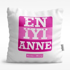 Kişiye Özel En İyi Anne Tasarımlı Beyaz Saten Yastık - 1