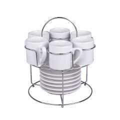 BK Gift Kişiye Özel İsimli 6'lı Metal Standlı Türk Kahvesi Fincanı-1, Anneye Hediye, Anneler Günü Hediyesi