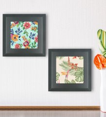 BK Gift 2’li Yapraklar Tasarımlı Ahşap Çerçeveli Taş Duvar Dekoru-28