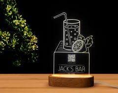 BK Gift Restoran & Cafe & Barlara Özel Led Lamba QR Kod Menü, Işıklı QR Menü, QR Kodlu Masa Dekoru, Işıklı Pleksi Biblo-21