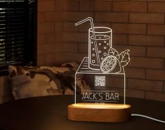 BK Gift Restoran & Cafe & Barlara Özel Led Lamba QR Kod Menü, Işıklı QR Menü, QR Kodlu Masa Dekoru, Işıklı Pleksi Biblo-21