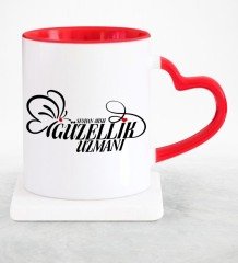 Kişiye Özel Mesleki Güzellik Uzmanı Kırmızı Kalpli Kupa Bardak - 2