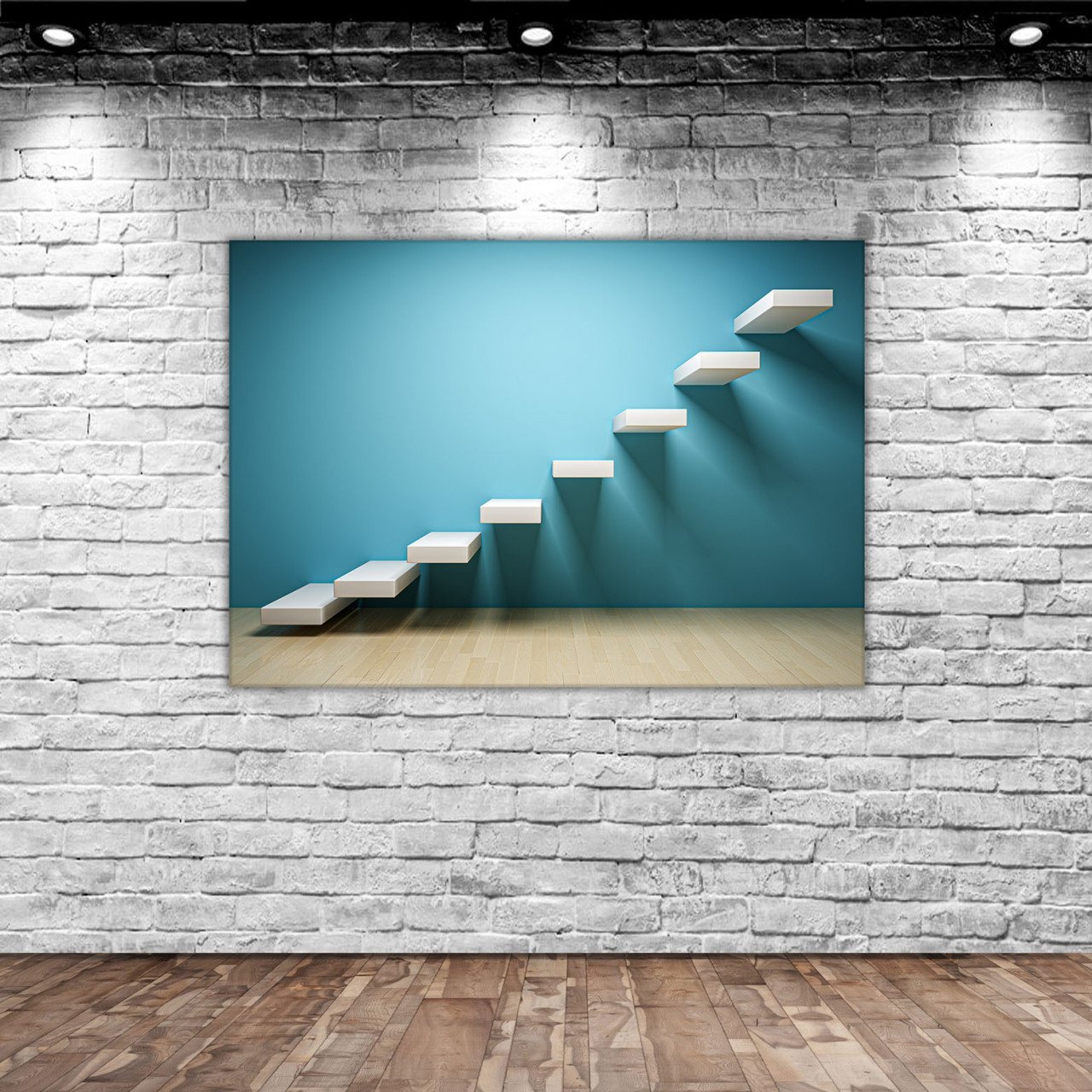 BK Home Üç Boyutlu Merdivenler Tasarımlı Kanvas Tablo 70x100cm-1