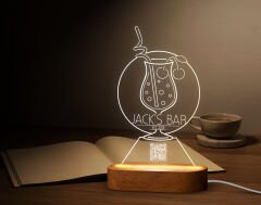 BK Gift Restoran & Cafe & Barlara Özel Led Lamba QR Kod Menü, Işıklı QR Menü, QR Kodlu Masa Dekoru, Işıklı Pleksi Biblo-22