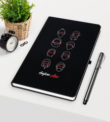 Kişiye Özel La Casa De Papel Siyah Defter Kalem Seti - 15