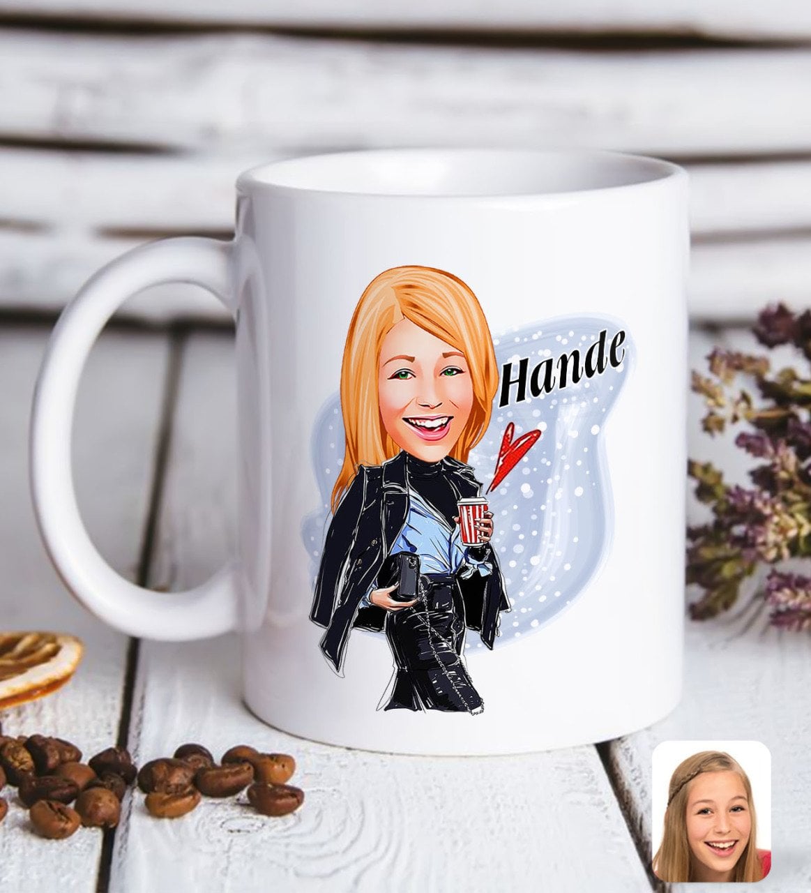 Kişiye Özel Kadın Moda İkonu Karikatürlü Beyaz Kupa Bardak-4