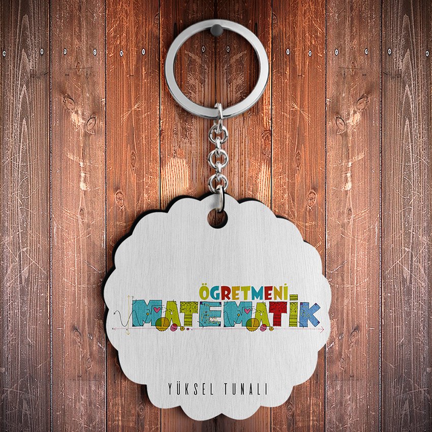 Kişiye Özel Matematik Öğretmeni Tasarımlı Anahtarlık - 2