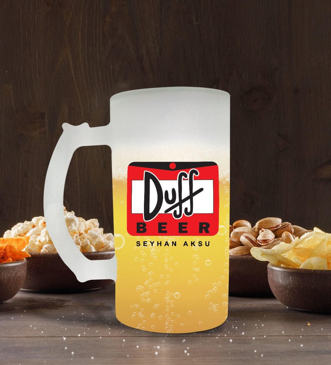 Kişiye Özel Bira Logolu Buzlu Cam Bira Bardağı 50cl-3