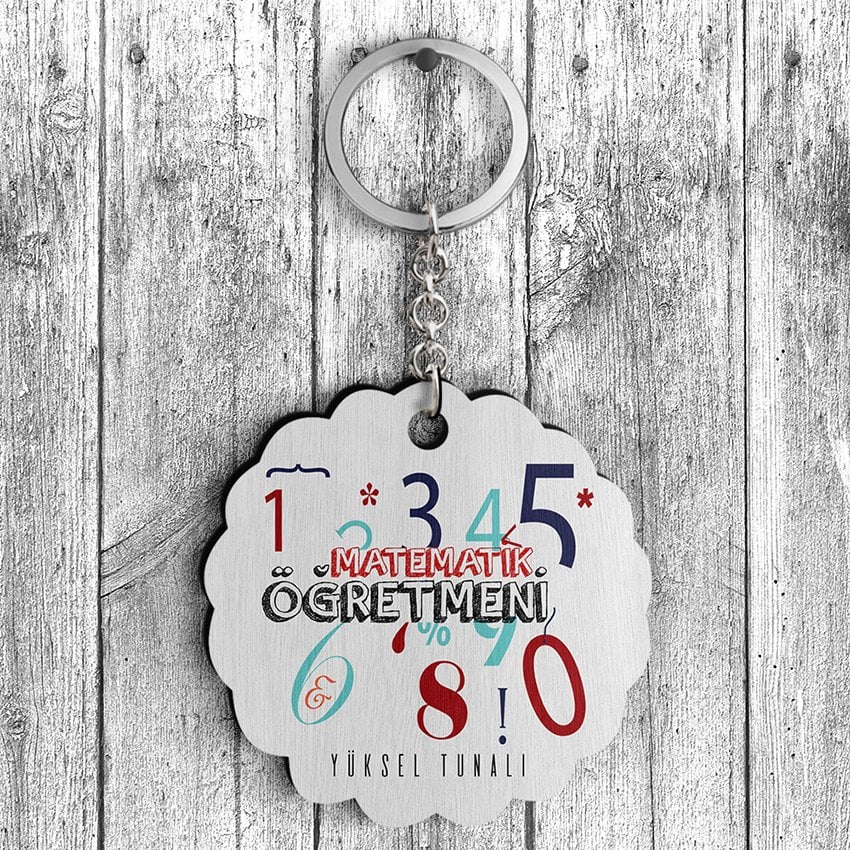 Kişiye Özel Matematik Öğretmeni Tasarımlı Anahtarlık - 4